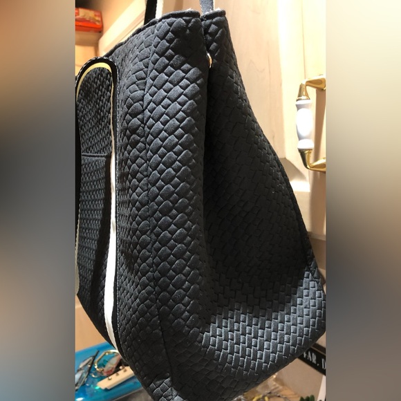 Stella & Dot Black Quilted Large Utility Tote Bag - Picture 13 of 14